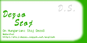 dezso stoj business card
